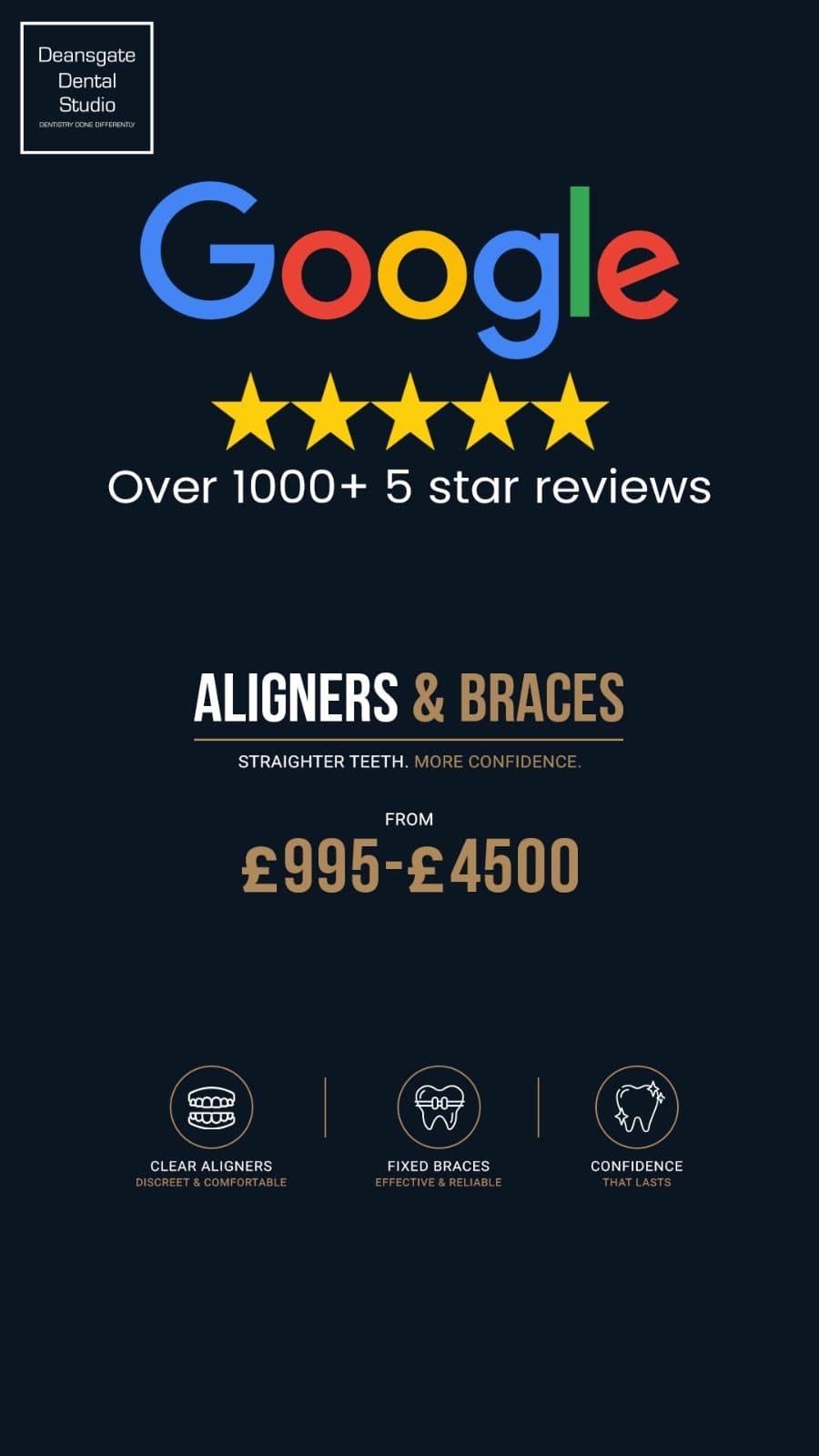 Ad creative from Deansgate Dental Studio Manchester